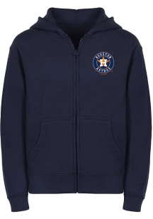 Houston Astros Youth Navy Blue Circle Logo Baseball Long Sleeve Full Zip Jacket