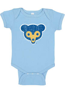 Chicago Cubs Baby Light Blue Coop Bear Short Sleeve One Piece