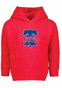 Philadelphia Phillies Toddler Red Wordmark Long Sleeve Hooded Sweatshirt