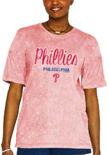Philadelphia Phillies Womens Red Mineral Short Sleeve T-Shirt