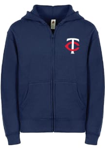 Minnesota Twins Youth Navy Blue Primary Logo Long Sleeve Full Zip Jacket