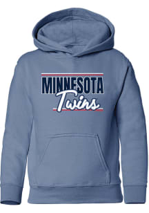 Minnesota Twins Girls Blue Wordmark Script Long Sleeve Hooded Sweatshirt