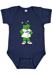 Soft As A Grape Orbit Houston Astros Baby Navy Blue Baby Mascot Short Sleeve One Piece