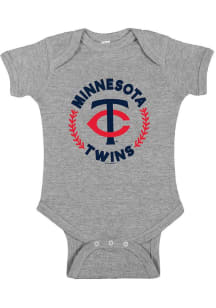 Minnesota Twins Baby Grey Baseball Circle Short Sleeve One Piece