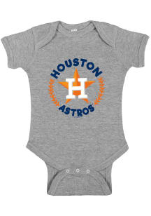 Houston Astros Baby Grey Baseball Circle Short Sleeve One Piece