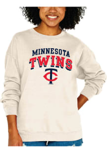 Minnesota Twins Womens White Soft Washed Crew Sweatshirt