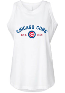 Chicago Cubs Womens White Gauze Tank Top