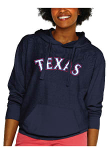 Texas Rangers Womens Navy Blue French Terry Hooded Sweatshirt