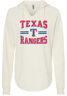 Texas Rangers Womens White Pigment Dye Hooded Sweatshirt