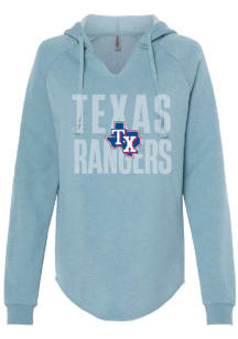 Texas Rangers Womens Light Blue Pigment Dye Hooded Sweatshirt