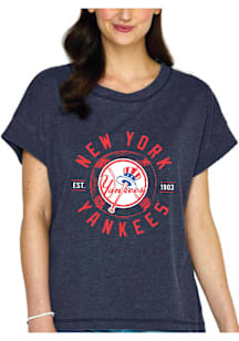 New York Yankees Womens Navy Blue Vintage Short Sleeve T-Shirt