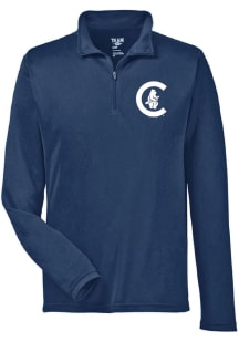 Chicago Cubs Youth Navy Blue Coop Bear Logo Long Sleeve Quarter Zip Shirt