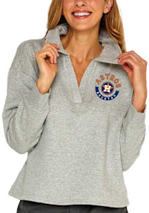 Houston Astros Womens Grey Collared LS Tee