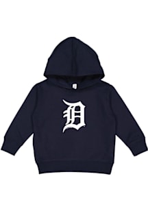 Detroit Tigers Toddler Navy Blue Primary Logo Design Long Sleeve Hooded Sweatshirt