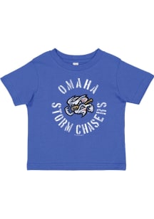 Omaha Storm Chasers Toddler Blue Vintage Circle Short Sleeve T-Shirt