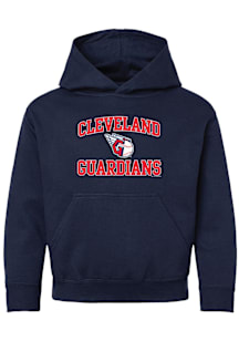 Cleveland Guardians Youth Navy Blue #1 Design Long Sleeve Hoodie