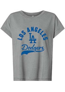 Los Angeles Dodgers Womens Grey Vintage Short Sleeve T-Shirt