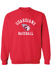 Cleveland Guardians Womens Crimson Washed Crew Sweatshirt
