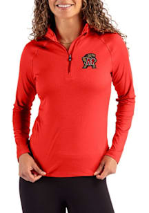 Cutter and Buck Maryland Terrapins Womens Red Coastline Qtr Zip