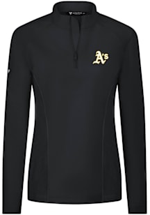 Levelwear Oakland Athletics Womens Black Upright Insignia 2.0 Qtr Zip