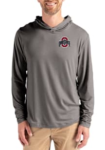 Cutter and Buck Ohio State Buckeyes Mens Graphite Coastline Eco Long Sleeve Lightweight Hoodie