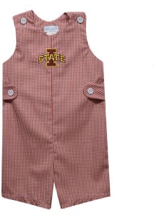 Vive La Fete Iowa State Cyclones Toddler Cardinal Gingham Overalls