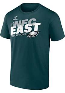 Philadelphia Eagles Midnight Green 2025 Division Champions Division Conquer Short Sleeve T Shirt