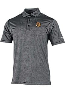 Columbia Oregon State Beavers Mens Black Vault Heat Seal Double Hit Short Sleeve Polo