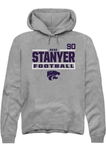 Brad Stanyer Rally Mens Graphite K-State Wildcats NIL Stacked Box Player Hood