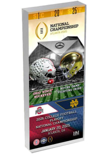 White  Ohio State Buckeyes vs Notre Dame 2025 National Championship Block Art Desk Accessory