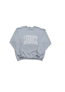 Lubbock Womens Grey Wordmark Crew Sweatshirt