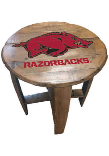 Arkansas Razorbacks Team Logo Brown End Table