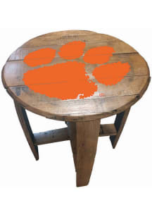 Clemson Tigers Team Logo Brown End Table