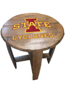 Iowa State Cyclones Team Logo Brown End Table