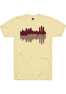 Rally Detroit City FC Gold Detroit Skyline Short Sleeve Fashion T Shirt