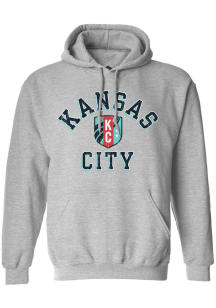 Rally KC Current Mens Grey Heart and Soul Long Sleeve Hoodie