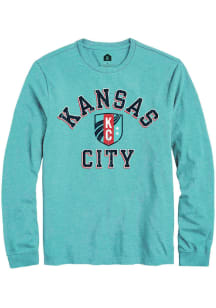 Rally KC Current Teal Heart and Soul Long Sleeve T Shirt