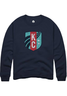 Rally KC Current Mens Navy Blue Primary Logo Long Sleeve Fashion Sweatshirt