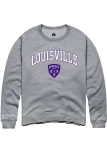 Rally Louisville City FC Mens Grey Arch Mascot Long Sleeve Crew Sweatshirt