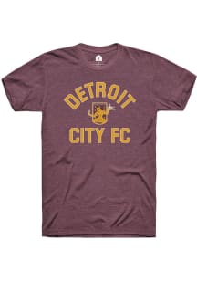 Rally Detroit City FC Maroon Heart and Soul Short Sleeve T Shirt