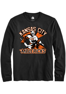 Rally Kansas City Mavericks Black Goalie Long Sleeve Fashion T Shirt