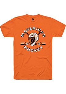 Rally Kansas City Mavericks Orange Helmet Sticks Short Sleeve Fashion T Shirt