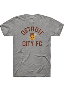 Rally Detroit City FC Grey Heart and Soul Short Sleeve Fashion T Shirt