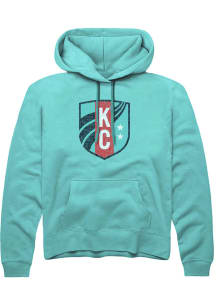 Rally KC Current Mens Teal Primary Logo Fashion Hood