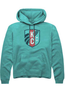 Rally KC Current Mens Teal Primary Logo Fashion Hood