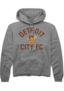 Rally Detroit City FC Mens Grey Heart and Soul Long Sleeve Hoodie