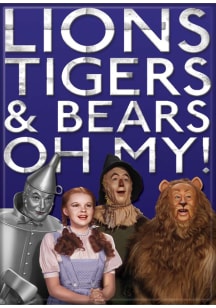 Wizard of Oz Lions Tigers and Bears, Oh My Magnet
