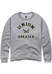 Rally Union Omaha Mens Grey Heart and Soul Long Sleeve Crew Sweatshirt