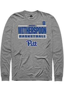 Omari Witherspoon Pitt Panthers Graphite NIL Stacked Box Long Sleeve Player T Shirt