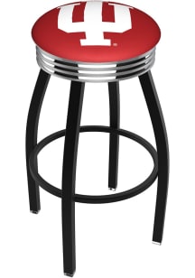 Black Indiana Hoosiers 3 Ring Chrome Seat Pub Stool